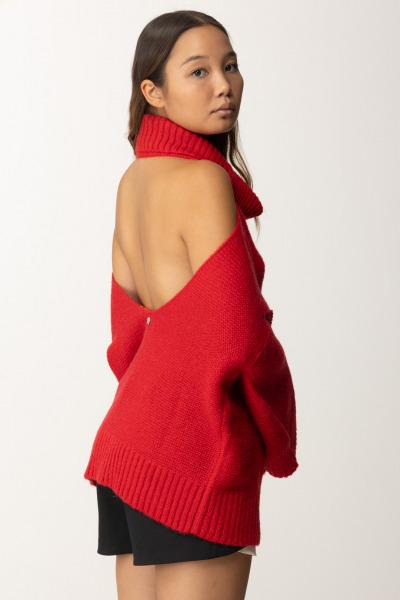 Aniye By  Maxi pullover con scollatura sul retro Maya 181013 RED HOT