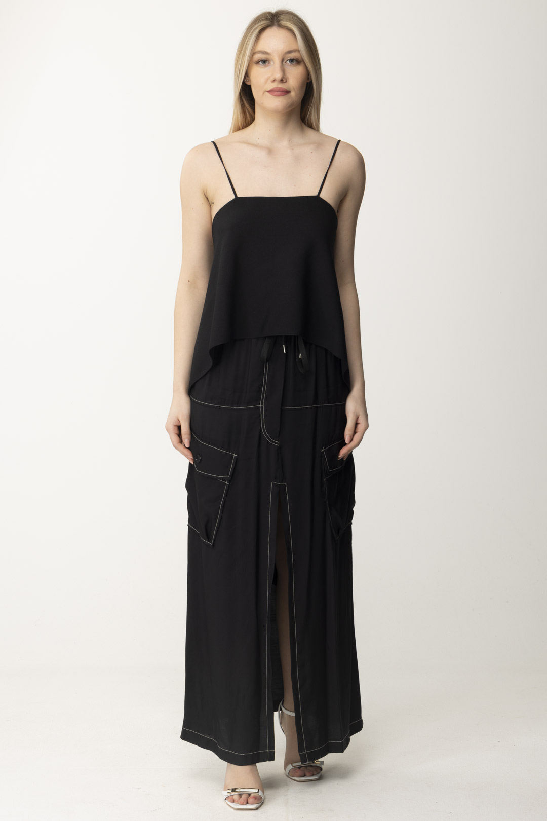 Preview: Semicouture Back-tied Elaine top Nero