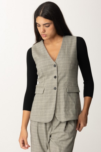 Semicouture  Single-Breasted Tartan Print Gilet Maude Y4WM01 PRINCIPE GALLES