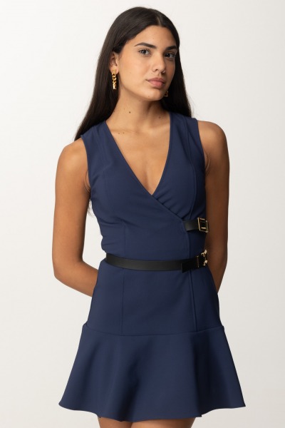 Elisabetta Franchi  Mini stretch dress with straps AB60846E2 NAVY