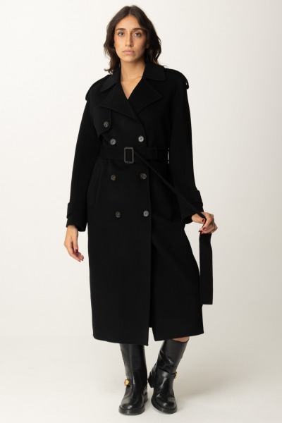 Elisabetta Franchi  Wool trench coat CP57D46E2 NERO