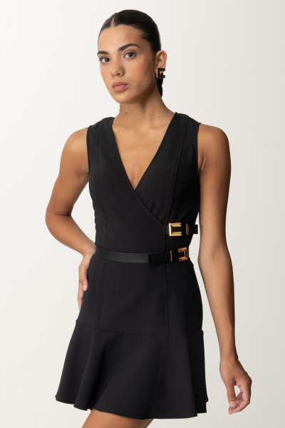 Elisabetta Franchi  Mini stretch dress with straps AB60846E2 NERO