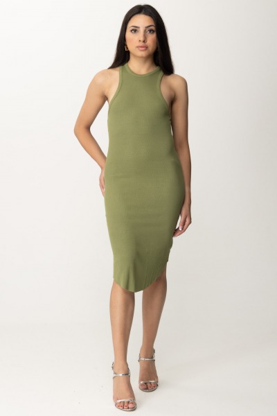 Replay  Fitted ribbed midi dress W9017A00023687G LIGHT MILITARY