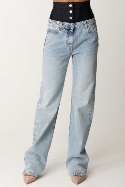 Elisabetta Franchi  Dżinsy z gorsetem PJ29I46E2 LIGHT DENIM