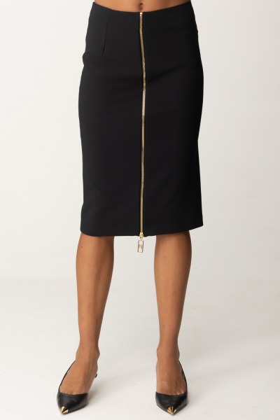 Elisabetta Franchi  Midi pencil skirt with side zip GO04746E2 NERO