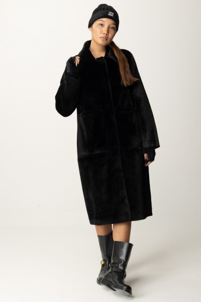 MONTEREGGI  Cappotto in maglia FW47545 W 998 GAUGIN NERO