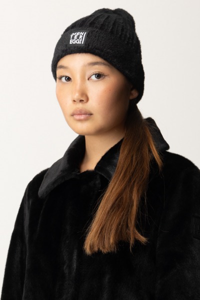 MONTEREGGI  Knit cap with logo FW44547 W 850 TINA NERO