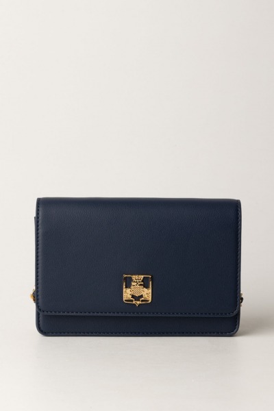 Elisabetta Franchi  Bolso de hombro con placa con logo BS01A46E2 NAVY