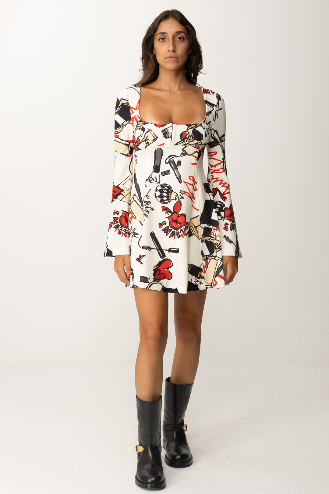 Preview: Aniye By Astrid Printed Mini Dress MILK MIRROR