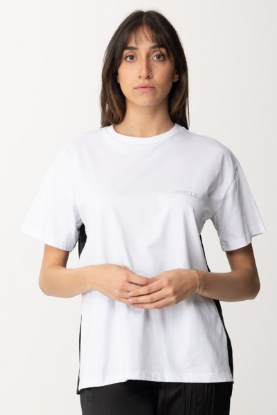 Gaelle Paris  T-Shirt mit Mini-Strass-Logo GAABW00449 BIANCO