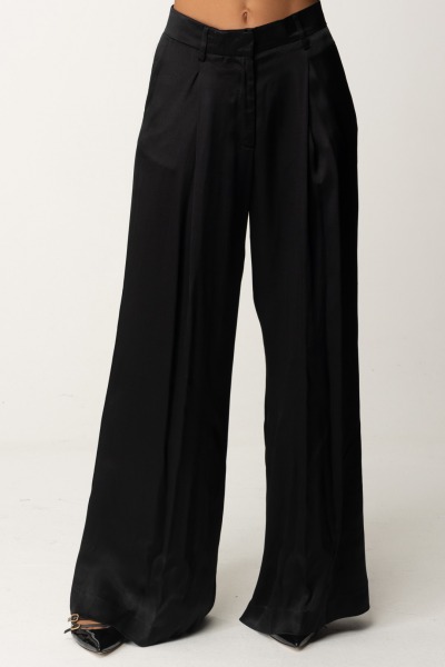 Aniye By  Pantalon large en satin Jodie 181377 BLACK