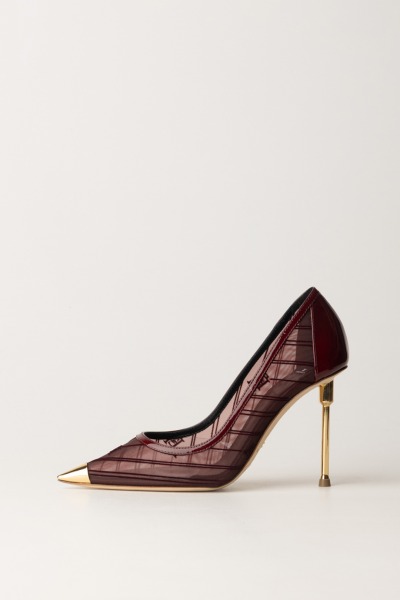 Elisabetta Franchi  Mesh pumps with metal tip SA42L46E2 ROUGE NOIR