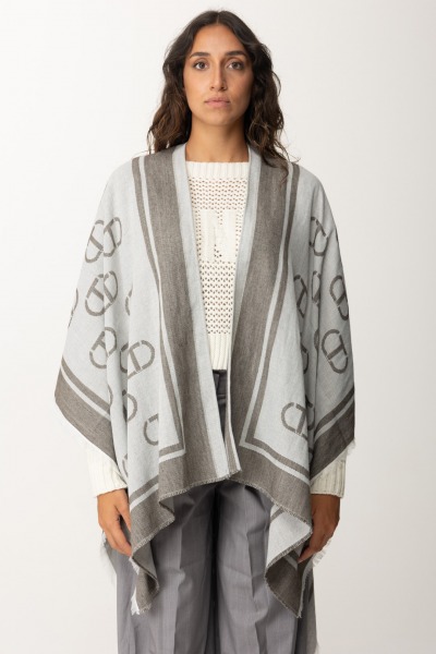 Twin-Set  Poncho con stampa logo 242TA4710 JACQ.OVAL T WARM MEL