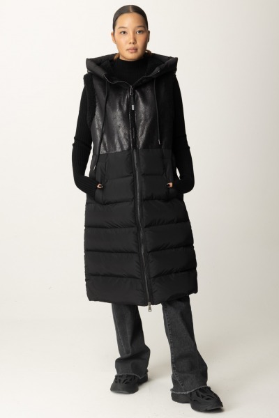 MONTEREGGI  Long padded vest FW47548 993790 NERO