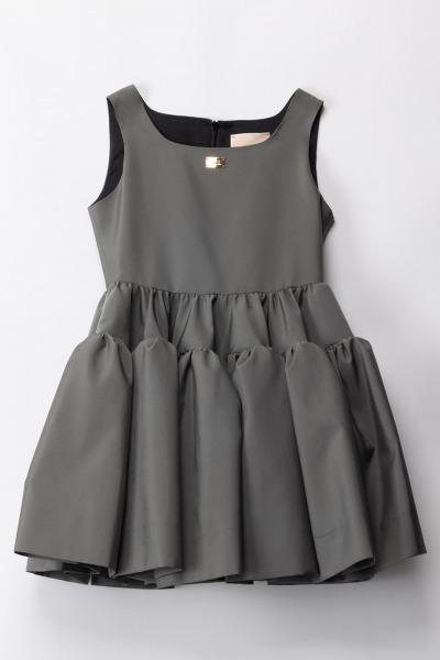 ELISABETTA FRANCHI BAMBINA  Vestido con pliegues EFAB5300TV032.N000 BLACK