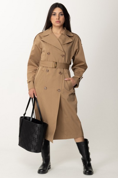 Elisabetta Franchi  Cotton trench coat with maxi collar SP00541E2 TORTORA
