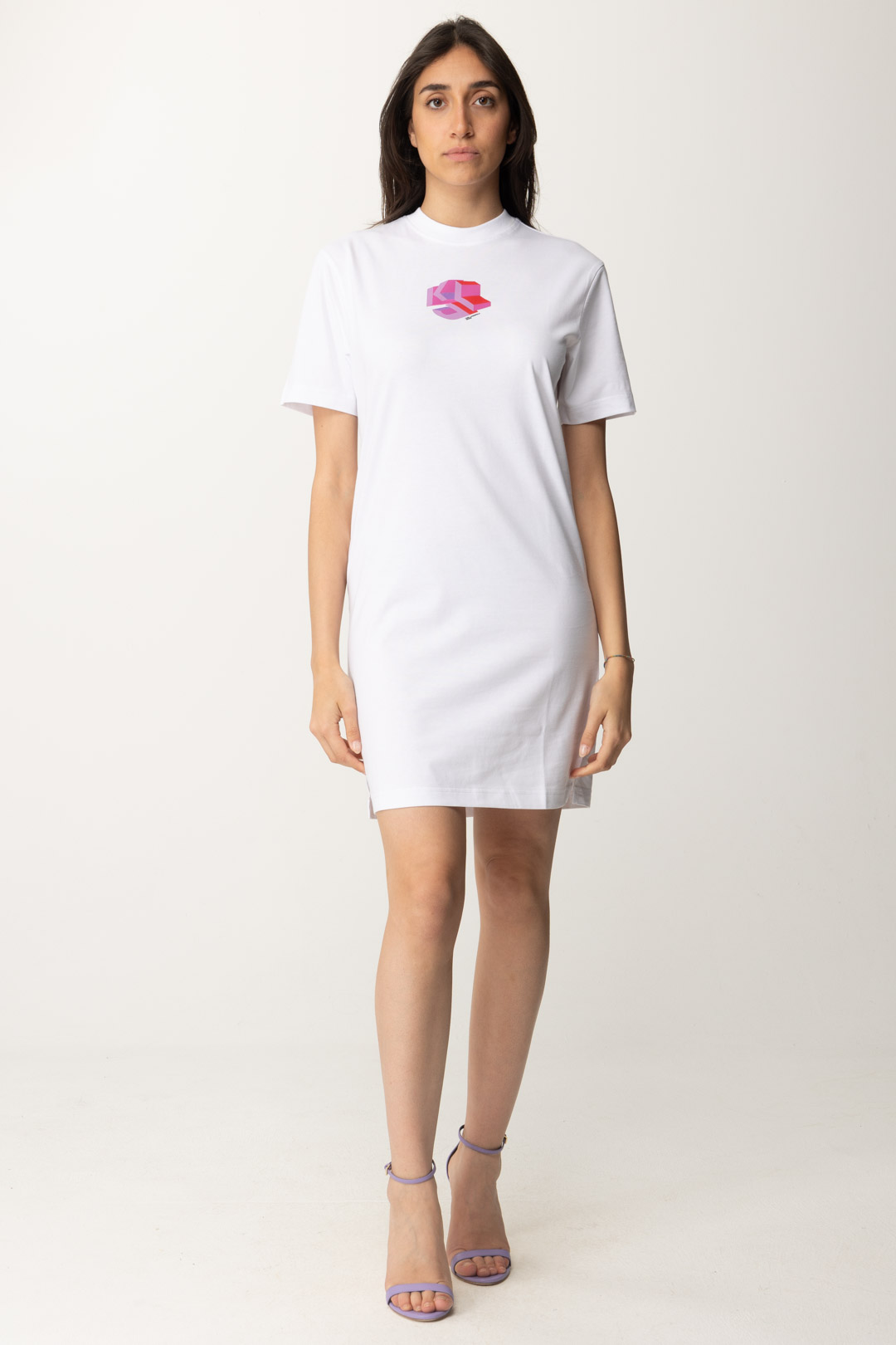 Vista previa: Karl Lagerfeld Vestido camiseta con estampado WHITE