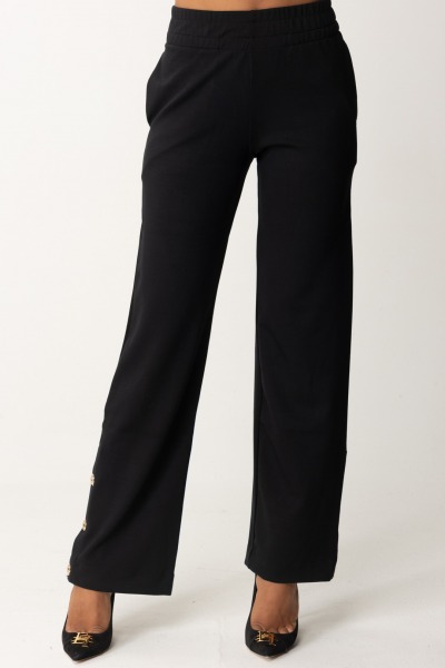 Gaelle Paris  Pantaloni con bottoni gold GAABW01213 NERO