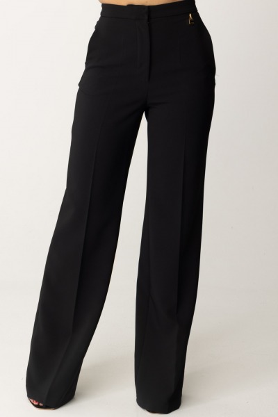 Elisabetta Franchi  Straight trousers with C charm logo PA02141E2 NERO