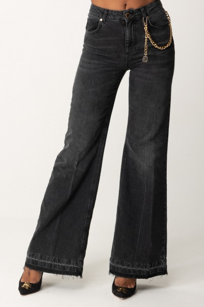 Gaelle Paris  Flare jeans with chain GAABW01186 NERO