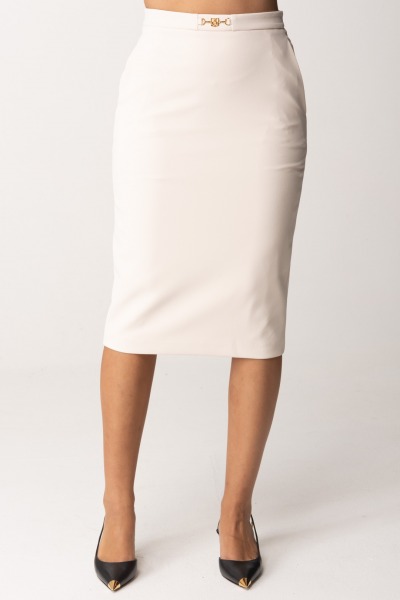 Elisabetta Franchi  Pencil Skirt with Clasp GO04446E2 BURRO