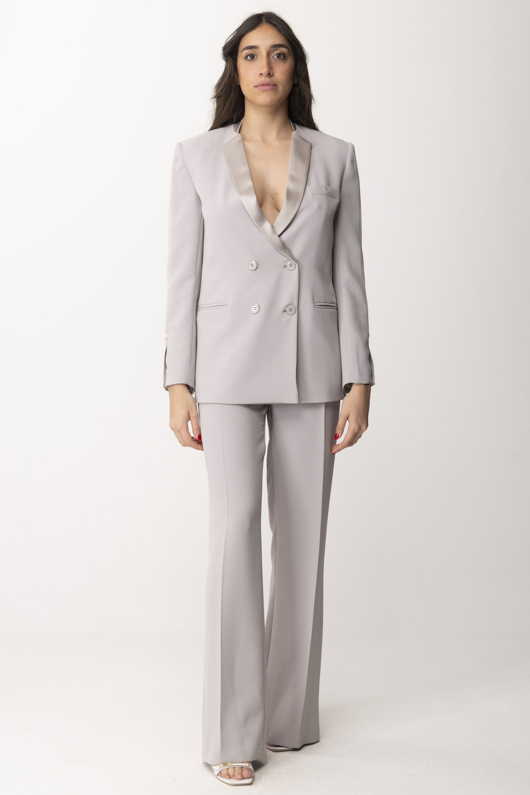 Preview: Elisabetta Franchi Straight trousers with belt Perla