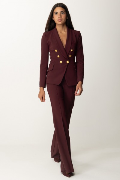 Elisabetta Franchi  Tailleur veste et pantalon TP00246E2 ROUGE NOIR