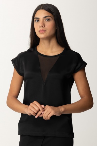 Pinko  Blouse en satin avec empiècement en georgette 103951 A206 Z99