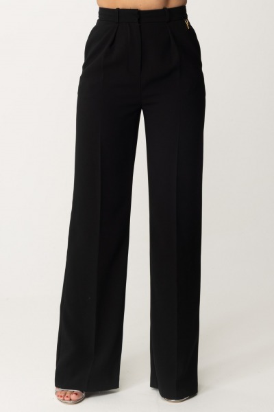 Elisabetta Franchi  Pantalones con colgante de logo PA02241E2 NERO