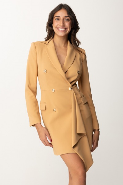 Elisabetta Franchi  Mini blazer dress with ruffles AB61446E2 BRONZE