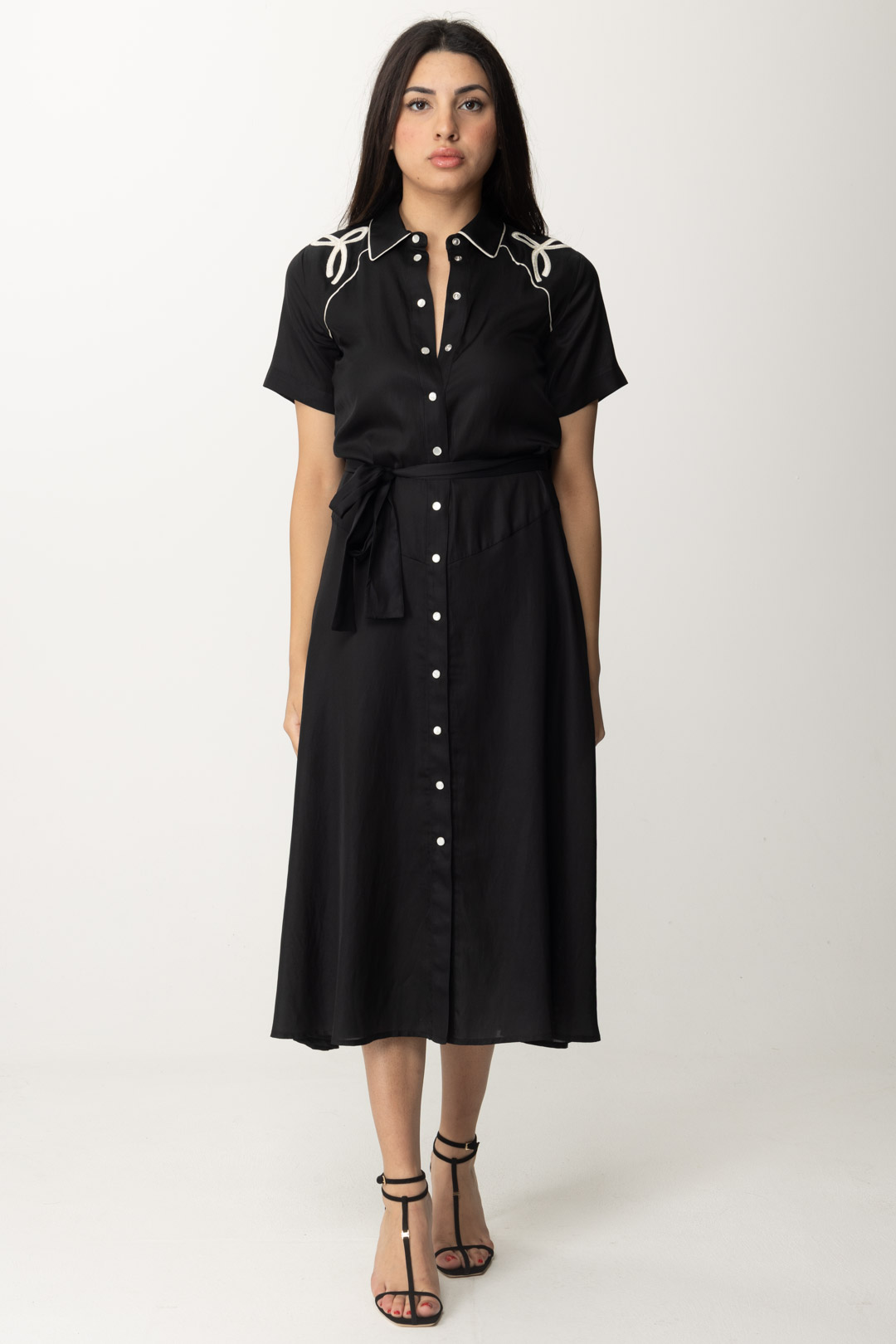 Aperçu: Pinko Robe chemise midi Nero/Burro