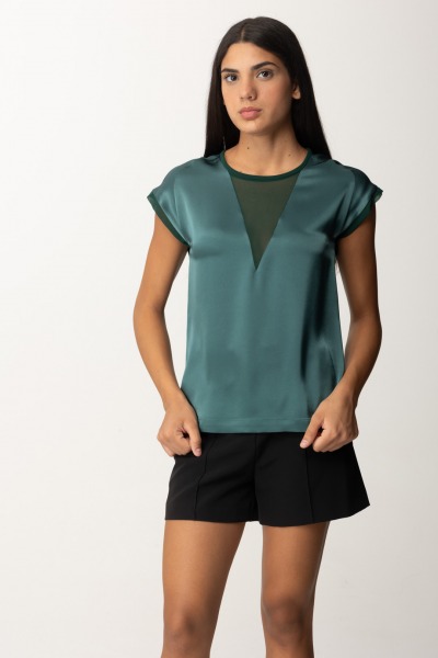 Pinko  Satin Blouse with Georgette Insert 103951 A206 S1A