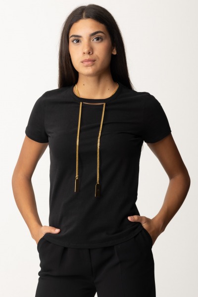 Elisabetta Franchi  T-shirt en jersey avec collier MA00946E2 NERO