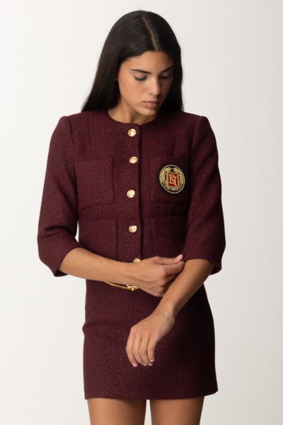 Elisabetta Franchi  Veste courte avec zip et manches trois-quarts GI12147E2 ROUGE NOIR