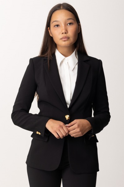 Elisabetta Franchi  Veste à simple boutonnage en crêpe stretch GI09446E2 NERO