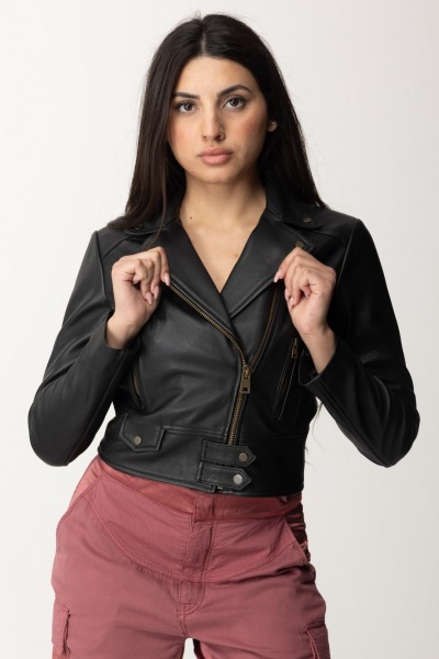 Pinko  Short Biker Jacket with Epaulettes 100267 Y6WL Z99