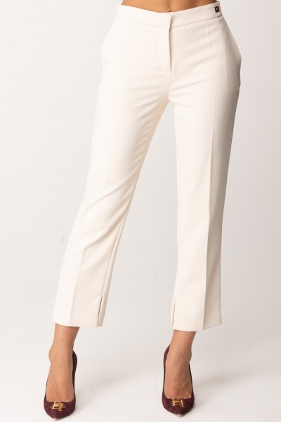 Elisabetta Franchi  Pantalone con spacchetti PA05447E2 BURRO