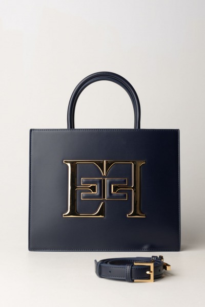 Elisabetta Franchi  Średnia torebka z logo BS05A46E2 NAVY