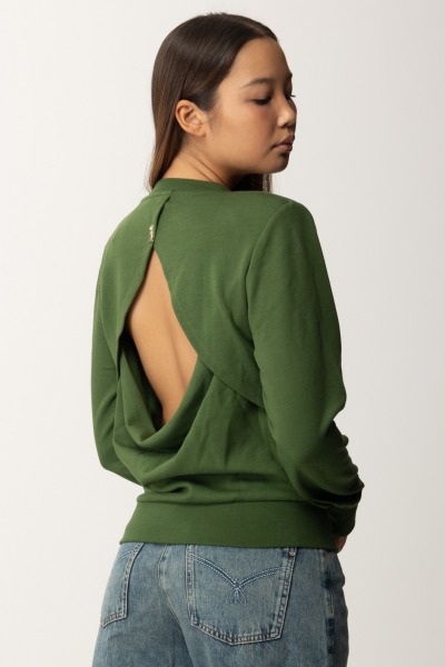 Patrizia Pepe  Sweatshirt with Logo and Cut-Out at the Back 8M1618 J219 GREEN GARDEN