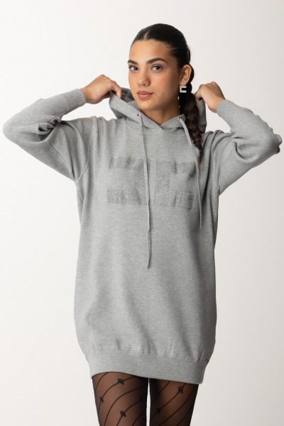 Elisabetta Franchi  Minikleid aus Sweatshirt mit Kapuze AM01Q46E2 GRIGIO MELANGE