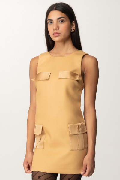 Elisabetta Franchi  Mini boxy dress with large pockets AB65846E2 BRONZE