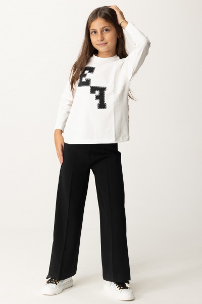 ELISABETTA FRANCHI BAMBINA  Long-sleeve T-shirt with embroidered logo EFTS2230JE006.D479