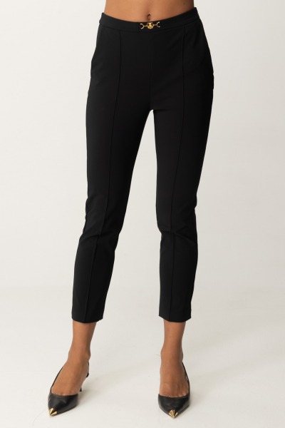 Elisabetta Franchi  Straight trousers in technical fabric PA02346E2 NERO