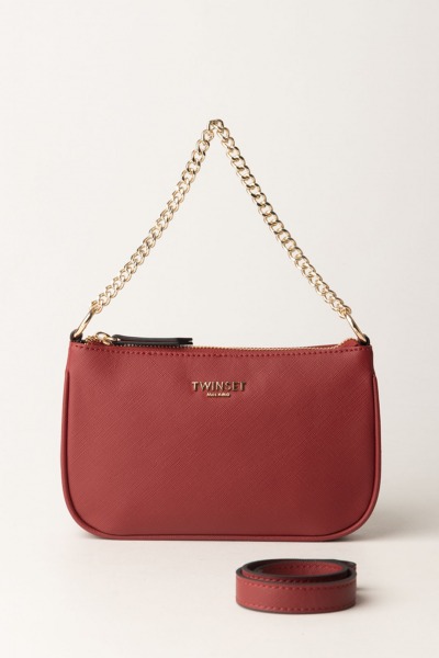 Twin-Set  Shoulder bag with chain 242TB7285 ROSSO POMPEIANO