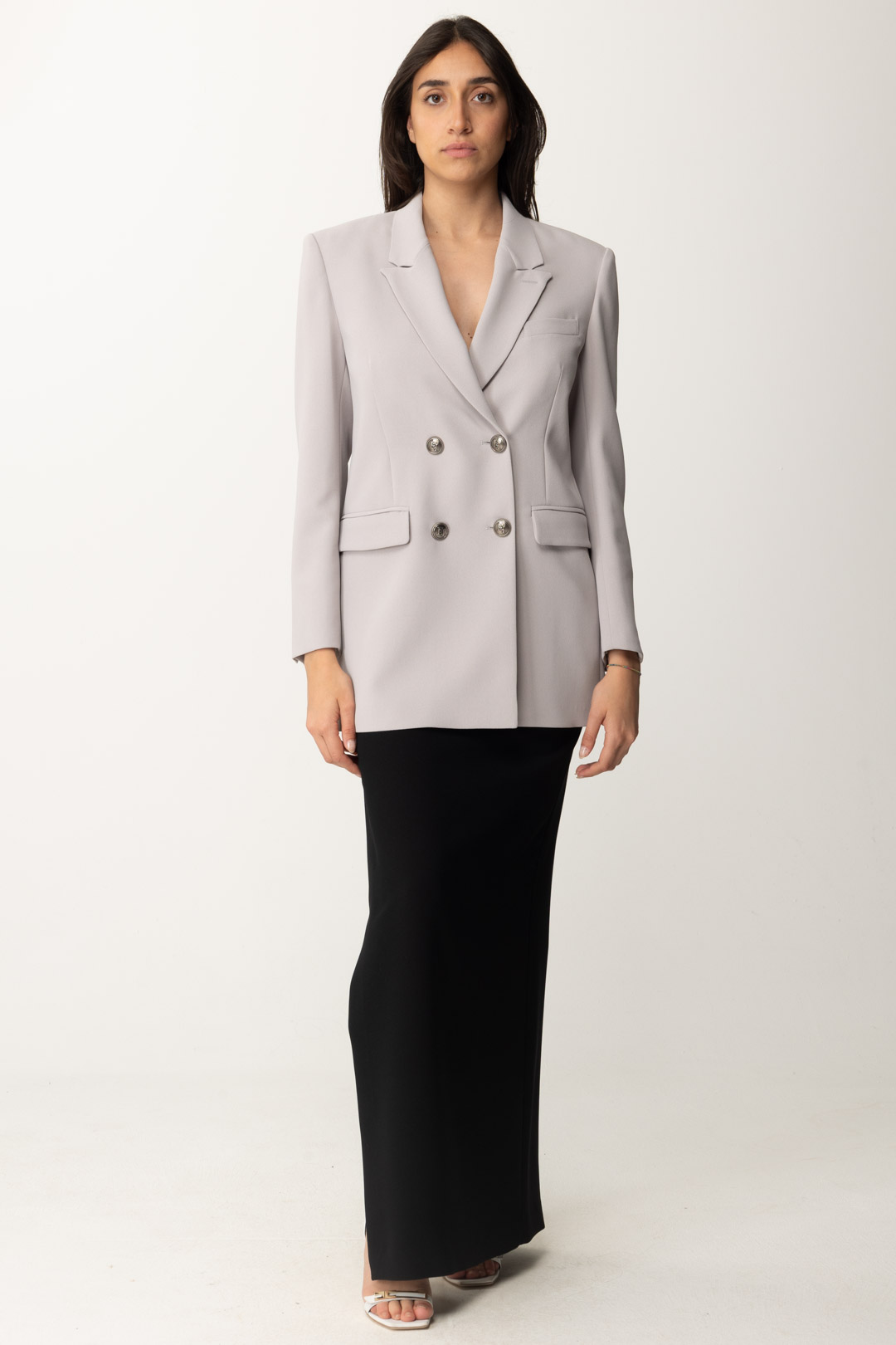 Preview: Elisabetta Franchi Double-Breasted Jacket with Peak Lapels Perla