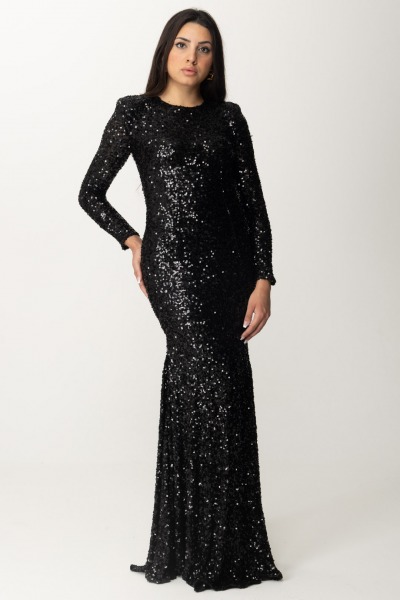 Elisabetta Franchi  Red carpet dress in sequins AB59742E2 NERO