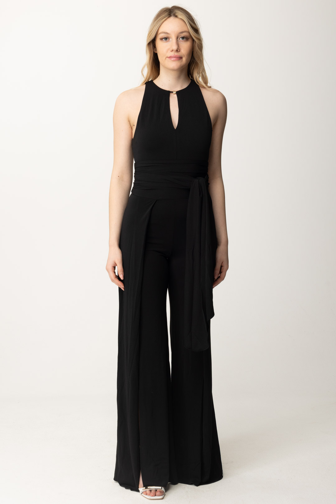 Preview: Guess Flared Jumpsuit with Open Back Jet Black A996