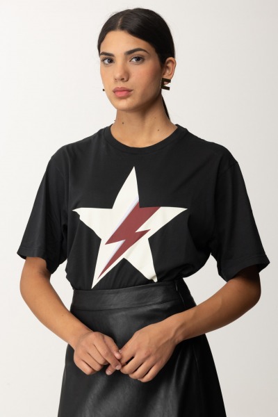 Pinko  T-shirt with Star Print and Logo 101704 A292 ZNZ