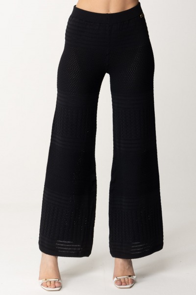 Twin-Set  Pantalon tricoté avec mélange de mailles 241TT3163 NERO