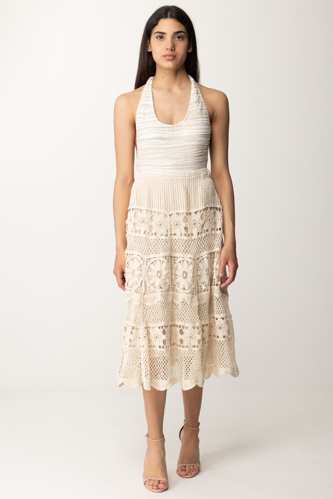 Preview: Twin-Set Crochet midi skirt SHELL